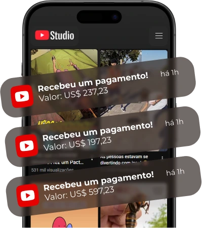 Notificações de monetização no YouTube